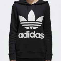 ΓΥΝΑΙΚΕΙΑ ΦΟΥΤΕΡ ADIDAS TREFOIL ΜΑΥΡΟ ME ΚΟΥΚΟΥΛΑ BIG LOGO