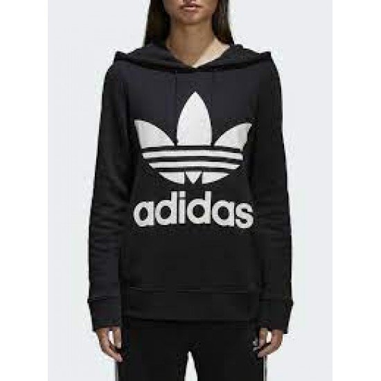 ΓΥΝΑΙΚΕΙΑ ΦΟΥΤΕΡ ADIDAS TREFOIL ΜΑΥΡΟ ME ΚΟΥΚΟΥΛΑ BIG LOGO