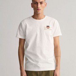 T-SHIRT GANT SPORT WEAR SMALL LOGO  ΛΕΥΚΟ
