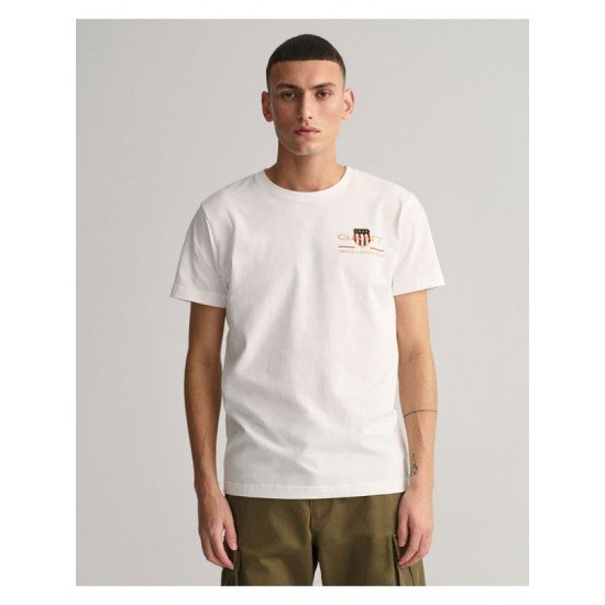 T-SHIRT GANT SPORT WEAR SMALL LOGO  ΛΕΥΚΟ