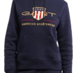GANT AMERICAN SPORTSWEAR ΜΠΛΕ ME ΚΟΥΚΟΥΛΑ ΓΥΝΑΙΚΕΙΟ