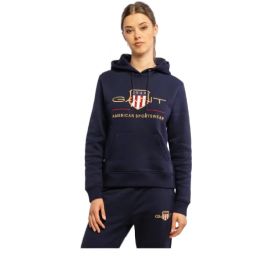 GANT AMERICAN SPORTSWEAR ΜΠΛΕ ME ΚΟΥΚΟΥΛΑ ΓΥΝΑΙΚΕΙΟ