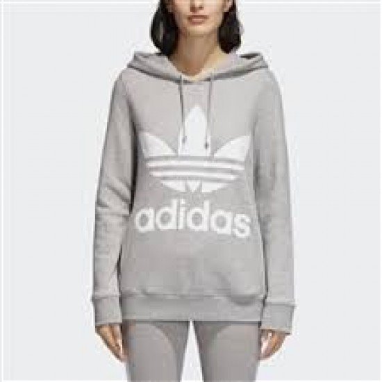 ΓΥΝΑΙΚΕΙΑ ΦΟΥΤΕΡ ADIDAS TREFOIL ΓΚΡΙ ME ΚΟΥΚΟΥΛΑ BIG LOGO