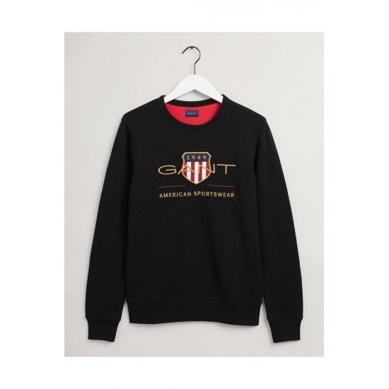 Ανδρικο Φούτερ λαιμοκοψη Gant American Sportwear μαυρο