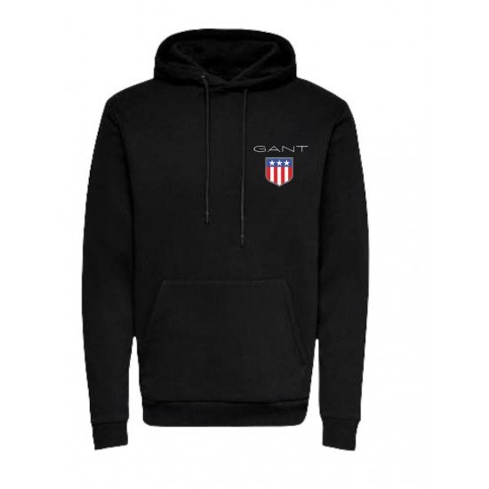 Ανδρικο Φούτερ Gant Hooded Μαύρο