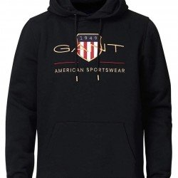 Φουτερ με κουκουλα μαυρο Gant American Sportwear BIG LOGO