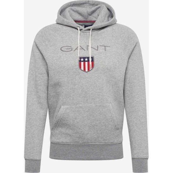 Φουτερ με κουκουλα γκρι Gant American Sportwear BIG LOGO
