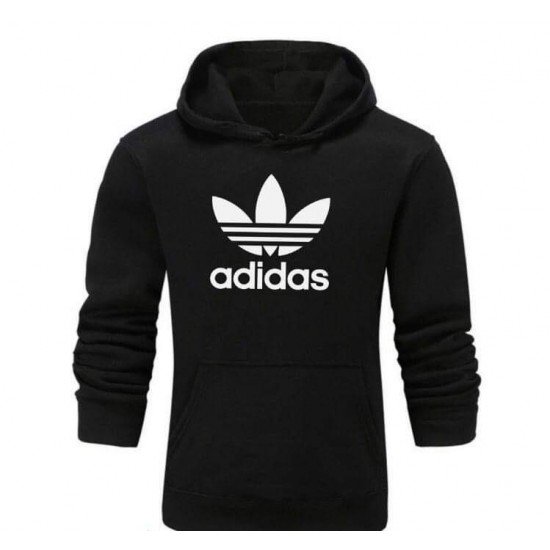 Φουτερ με κουκουλα μαυρο Adidas trefoild big logo