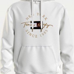 Φουτερ με κουκουλα λευκο Tommy Hilfiger New York big logo