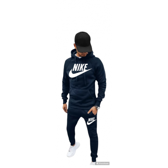 ΣΕΤ ΦΟΡΜΕΣ ΑΝΔΡΙΚΕΣ NIKE BIG LOGO ΜΠΛΕ ΜΕ ΚΟΥΚΟΥΛΑ 