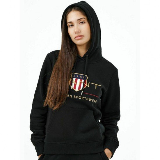 GANT AMERICAN SPORTSWEAR ΜΑΥΡΟ ME ΚΟΥΚΟΥΛΑ ΓΥΝΑΙΚΕΙΟ