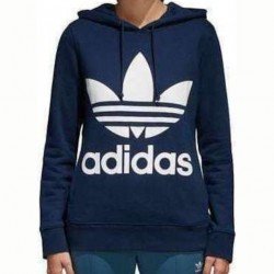 ΓΥΝΑΙΚΕΙΑ ΦΟΥΤΕΡ ADIDAS TREFOIL MΠΛΕ ΣΚΟΥΡΟ ME ΚΟΥΚΟΥΛΑ BIG LOGO