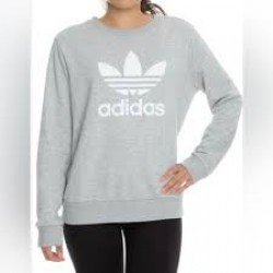 ΓΥΝΑΙΚΕΙΑ ΦΟΥΤΕΡ ΛΑΙΜΟΚΟΨΗ ADIDAS BIG LOGO TREFOILD ΓΚΡΙ