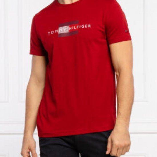  T SHIRT TOMMY HILFIGER FLAG  ΚΟΚΚΙΝΟ